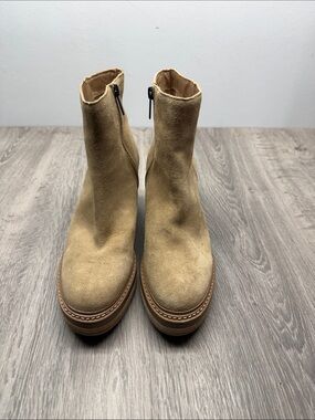 Steve Madden Beige Suede Platform Booties